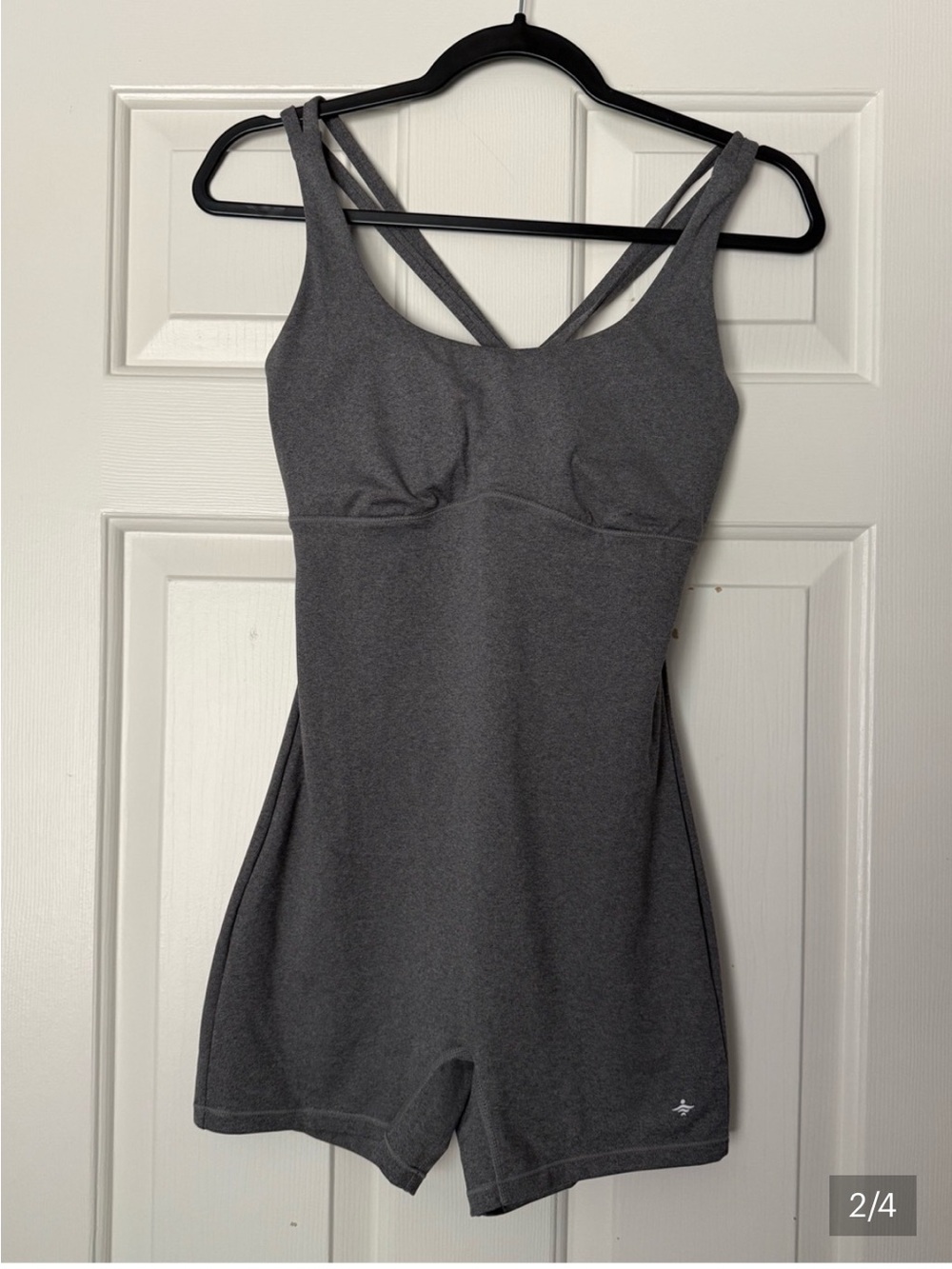 HALARA Women's Grey Bike Shorts Romper - Picture 2 of 5
